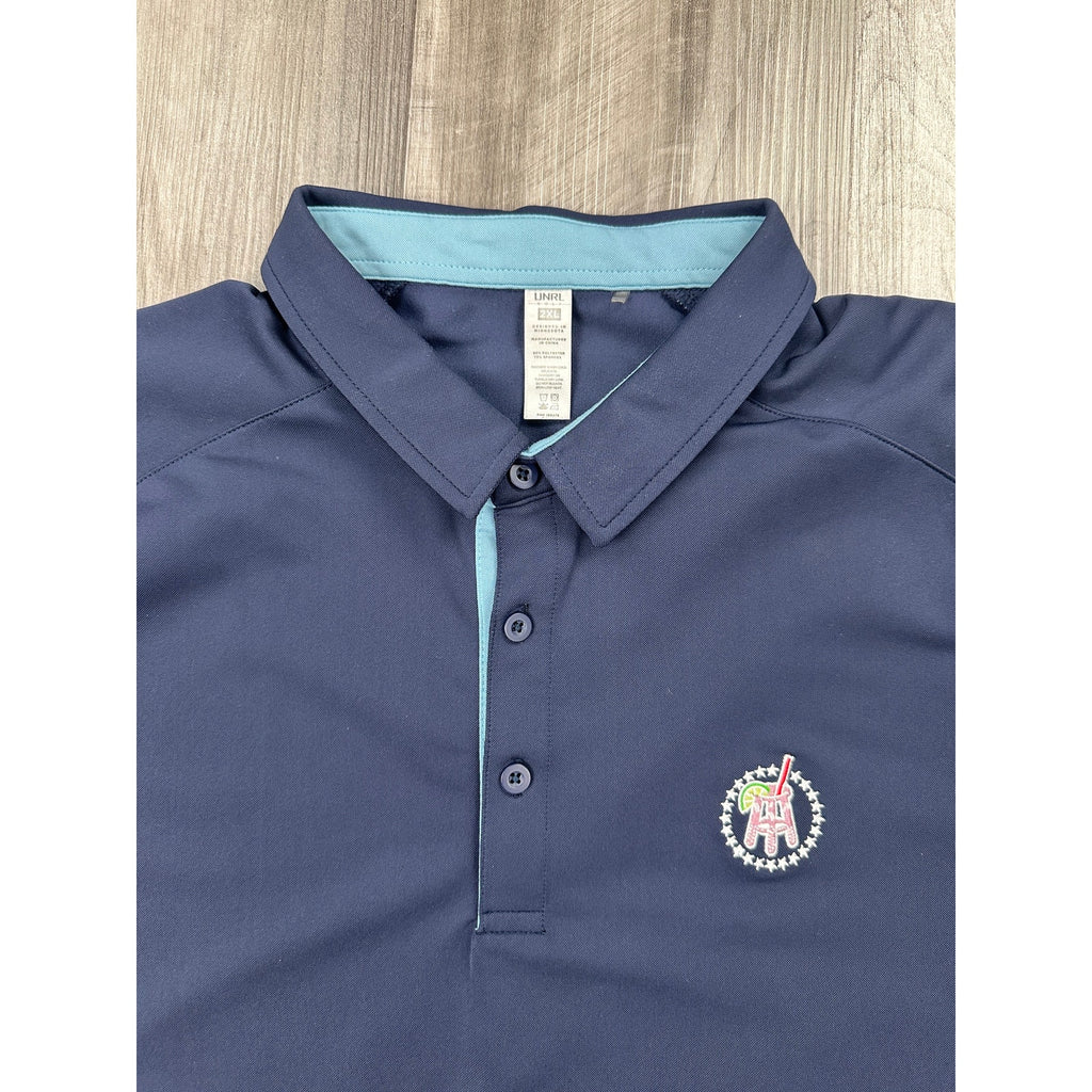 UNRL Barstool Sports Traditional Golf Polo in Navy and Blue — Size 2XL // Preowned