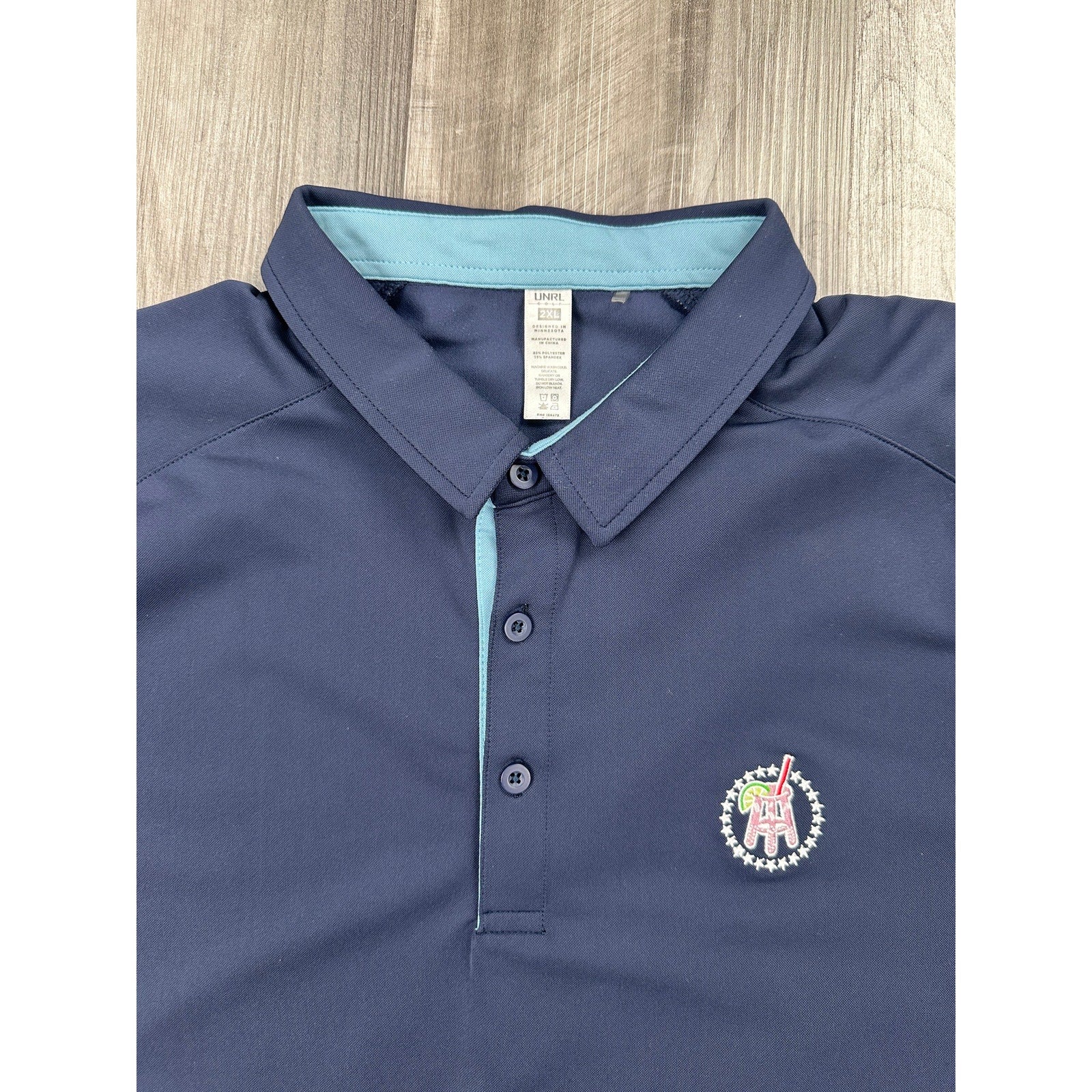 UNRL Barstool Sports Traditional Golf Polo in Navy and Blue — Size 2XL // Preowned