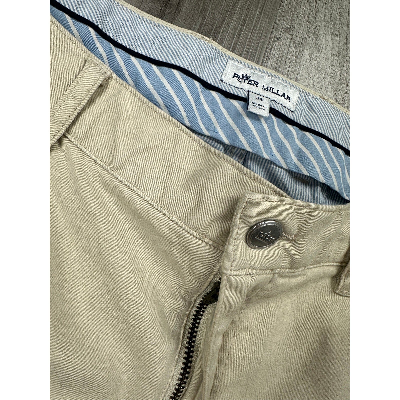 Peter Millar Ultimate Sateen Five Pocket Pants in Cream Khaki — Size 38 // Preowned