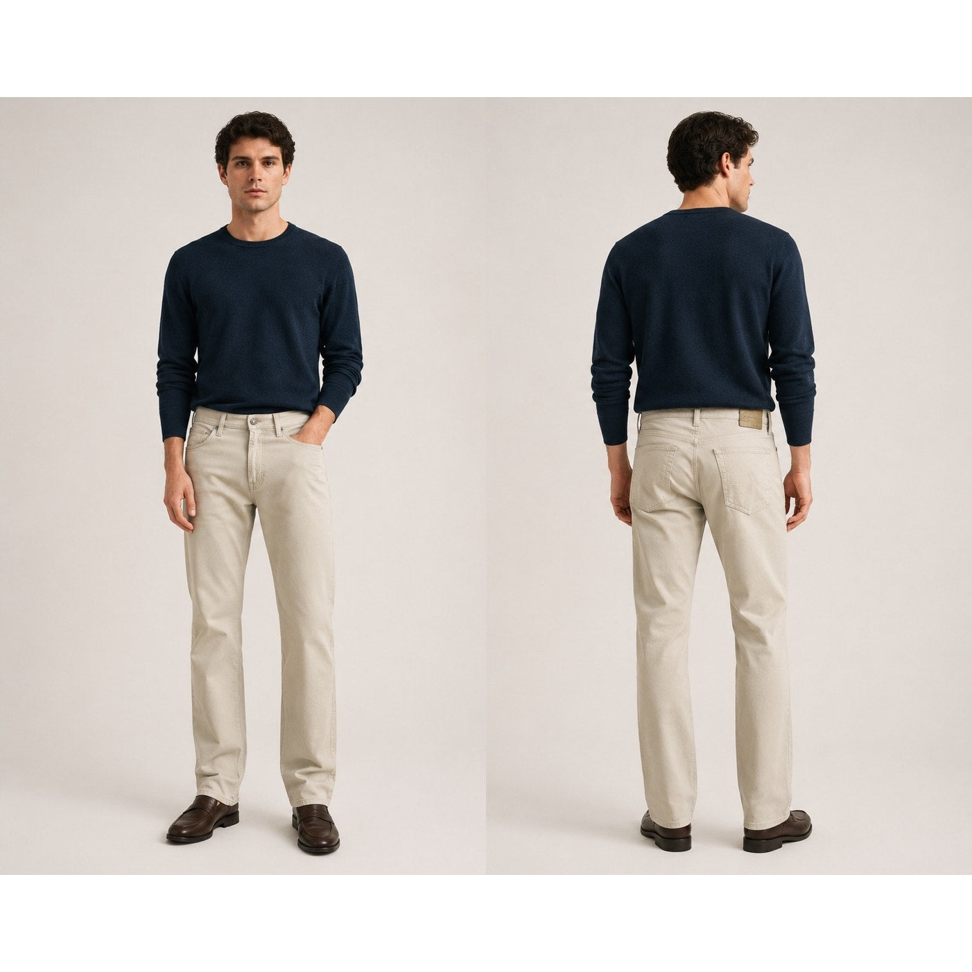 AG Adriano Goldschmied Protégé Straight Leg Pants in Cornsilk — Size 36x34 // Preowned