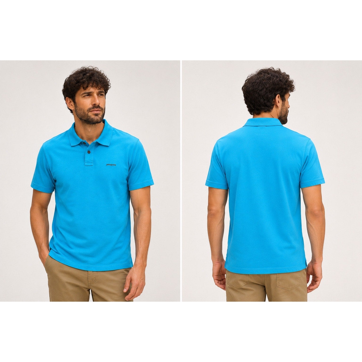 Patagonia Belwe Pique Polo in Light Blue — Size Medium // Preowned