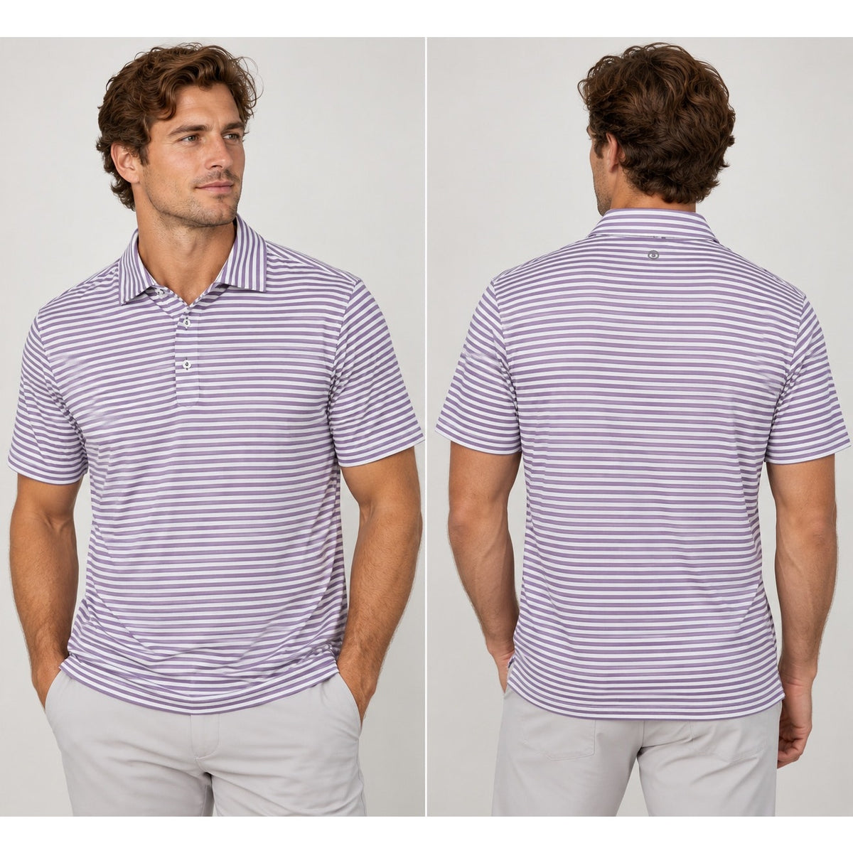 Stitch Damon Striped Performance Golf Polo — Size M/L // Preowned