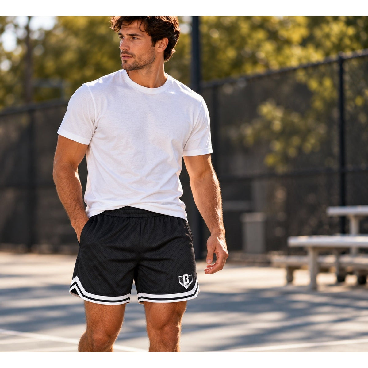 Baseball Lifestyle 101 B101 Mesh Court Shorts — Size Large