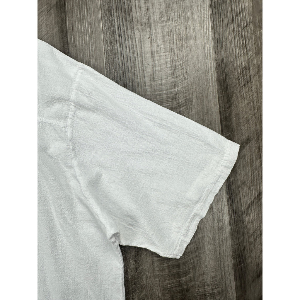 Blanco by Nature Lino Short Sleeve Button Down Shirt — Size 2XL