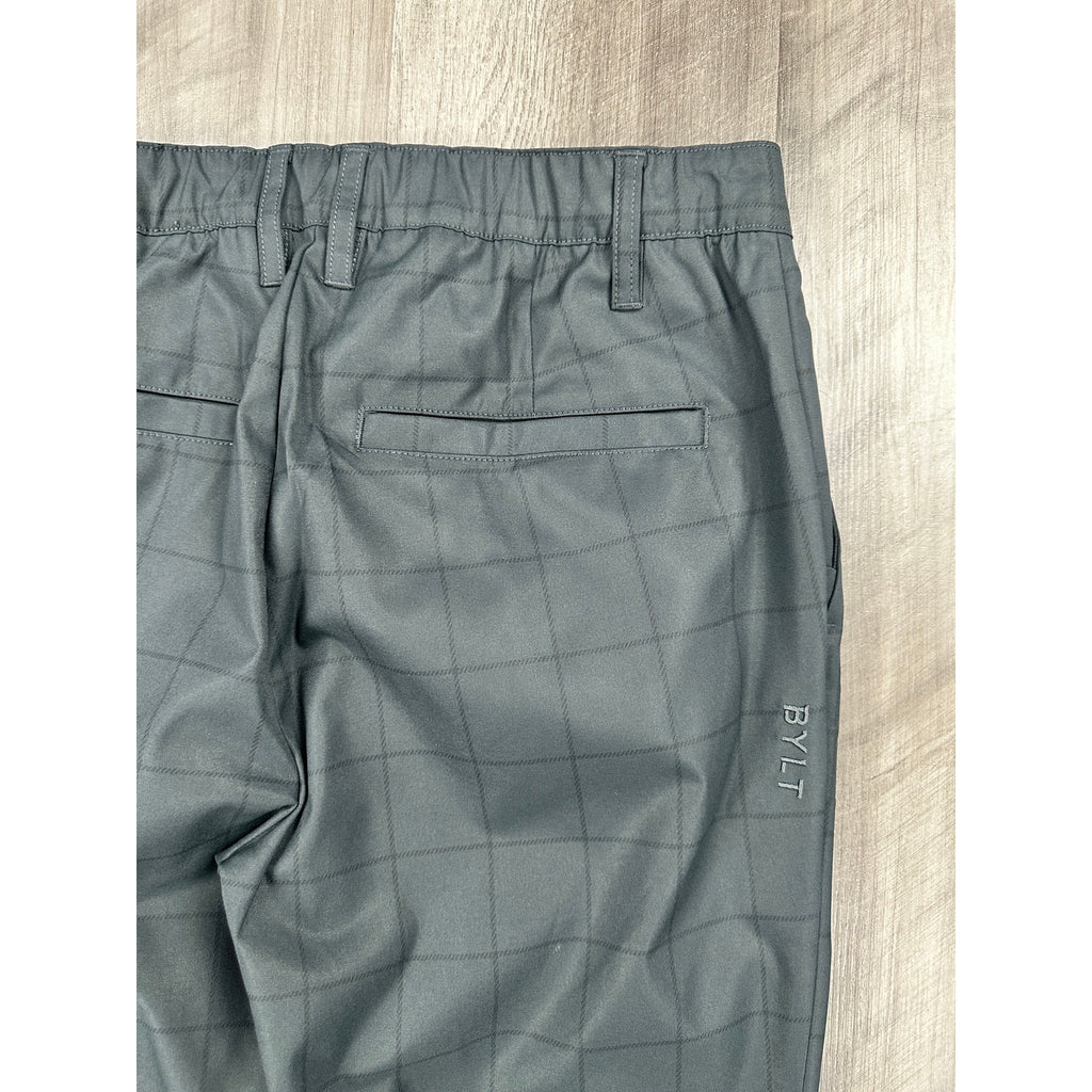BYLT Executive Windowpane Chino Performance Pants in Dark Charcoal — Size 31