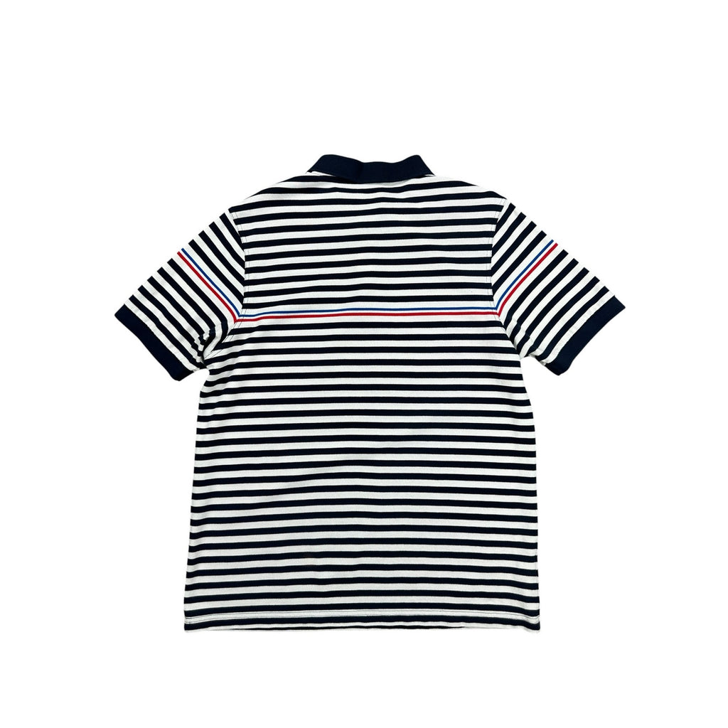 Fred Perry Slim Fit Striped Pique Polo in Navy White Red Blue — Size XL // Preowned