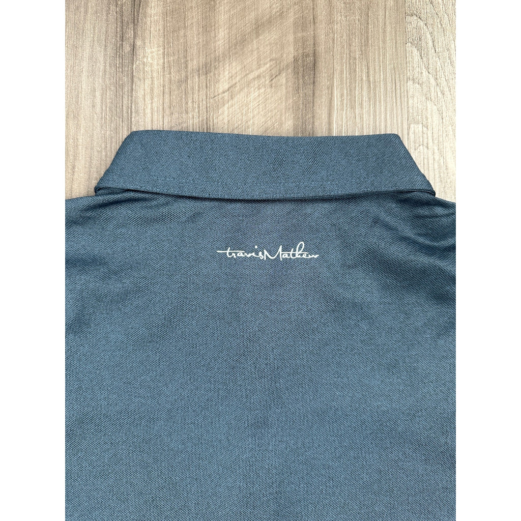 Travis Mathew Good Good Acropolis Golf Polo in Mood Indigo Vintage — Size Medium