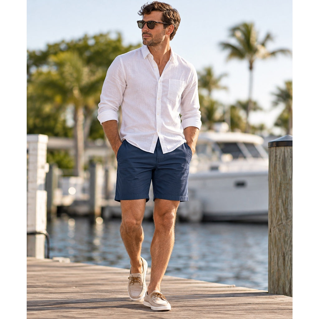 7 For All Mankind Luxe Performance Classic Chino Shorts — Size 36 // Preowned