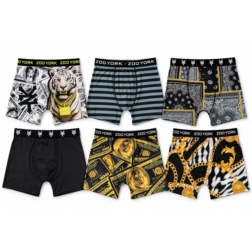 Zoo York Super Soft Brushed Performance Boxer Briefs - 6 Pack — Size Small