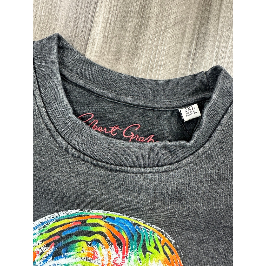 Robert Graham Neon Bones Graphic Long Sleeve Sweatshirt in Charcoal — Size 2XL