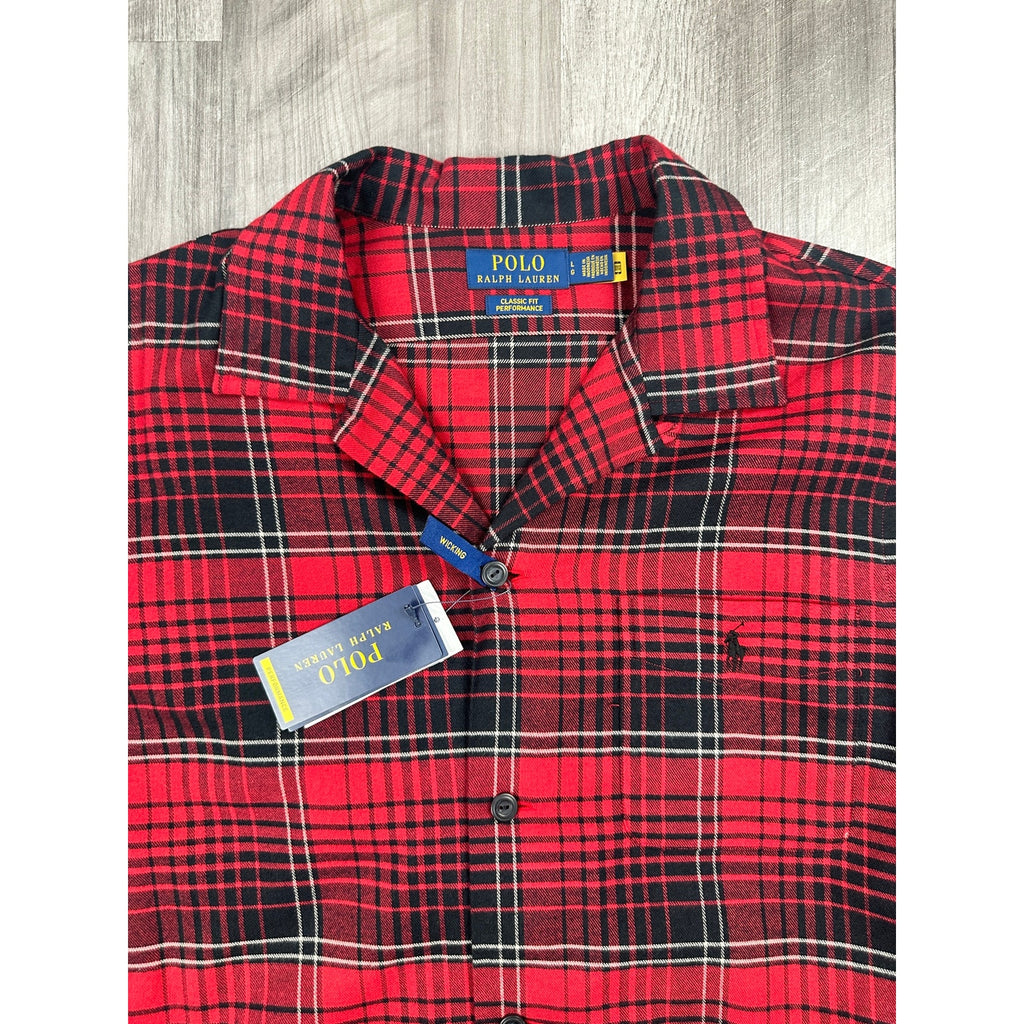 Polo Ralph Lauren Brushed Classic Fit Performance Plaid Long Sleeve Button Down Camp Shirt — Size Large