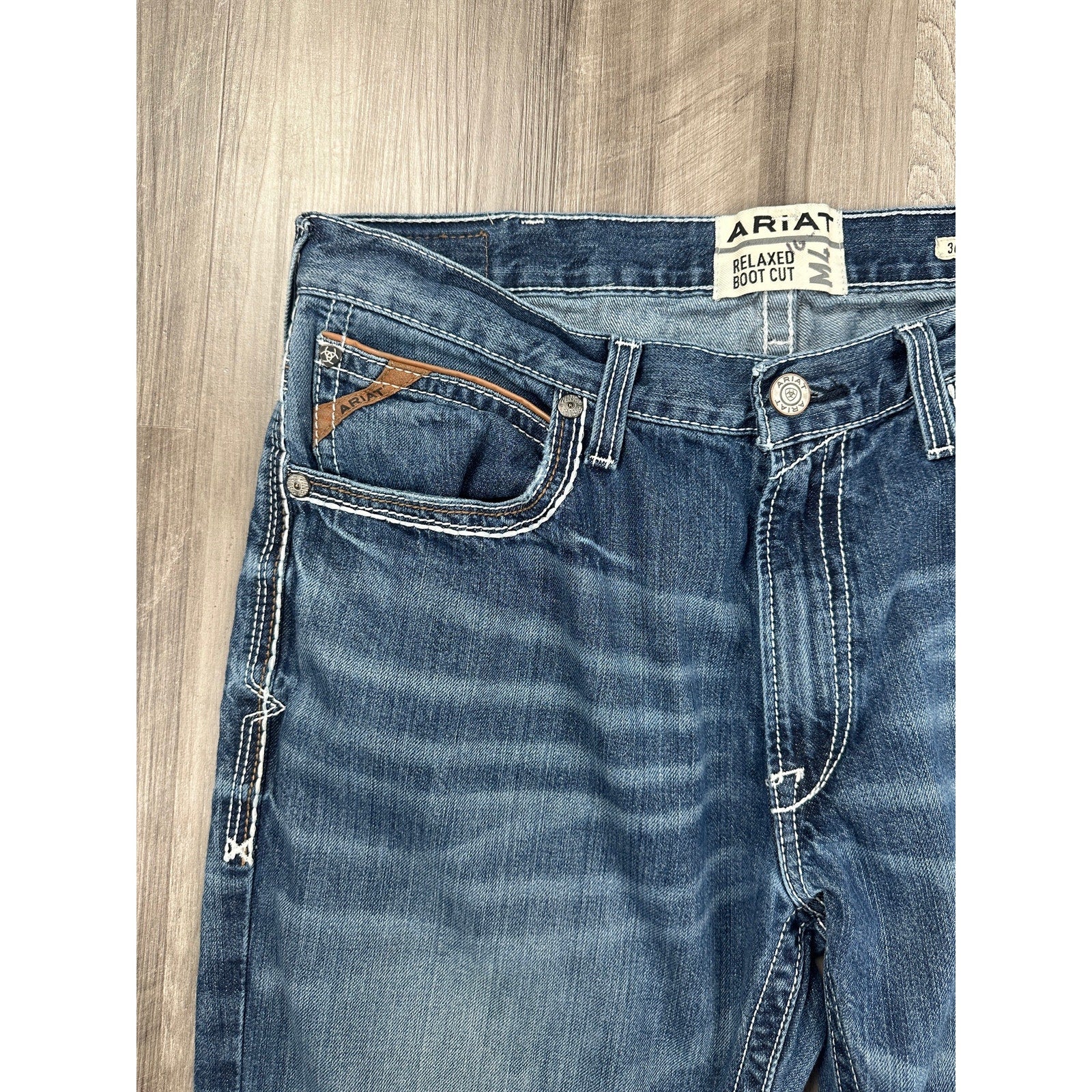 Ariat M4 Low Rise Coltrane Boot Cut Jean in Durango Blue — Size 36x32 // Preowned