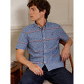 Fred Perry Gingham Short Sleeve Button Down in Blue Red White — Size XL // Preowned