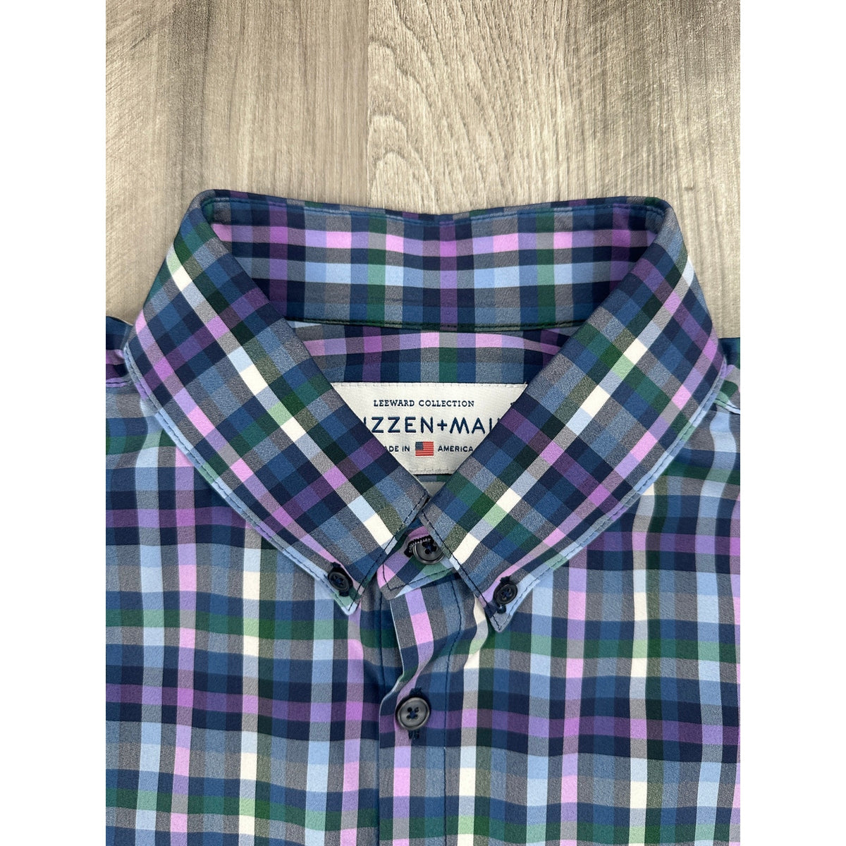 Mizzen+Main Leeward Collection Performance Plaid Trim Fit Long Sleeve Shirt — Size XL // Preowned