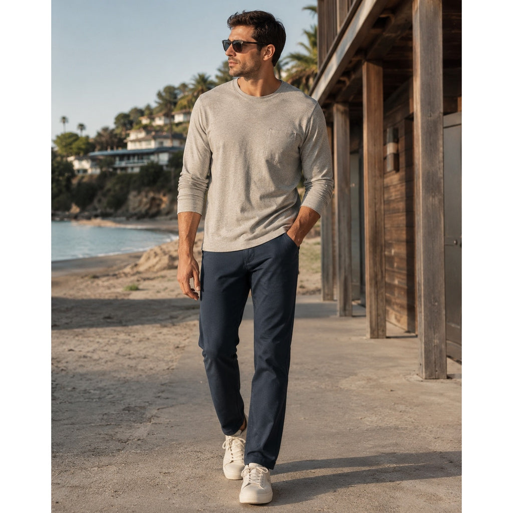 BYLT Coastal Straight Stretch Performance Trouser Pants in Navy — Size 32 // Preowned