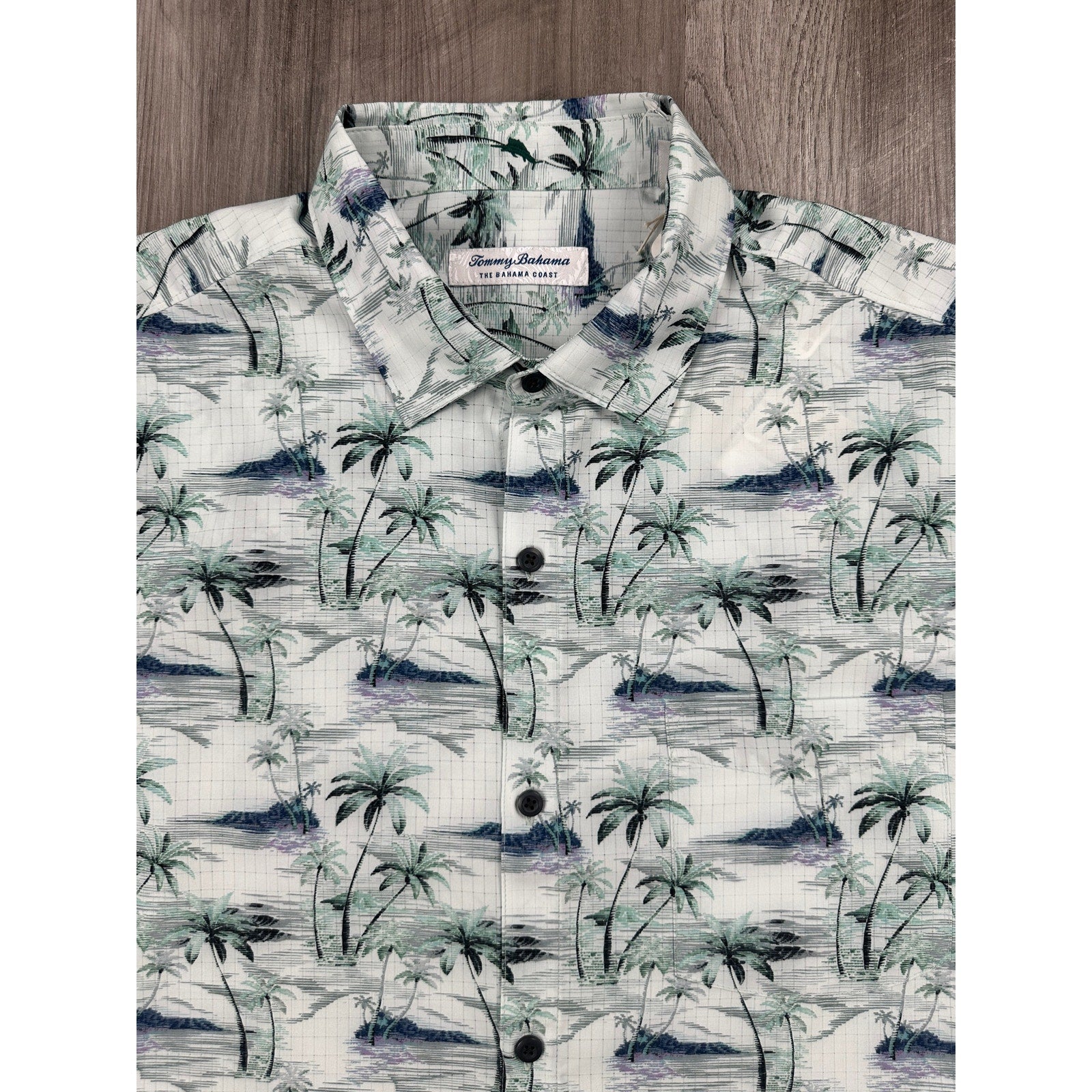Tommy Bahama Bahama Coast Oceanic Oasis Long Sleeve Shirt in Lapland Green — Size Large