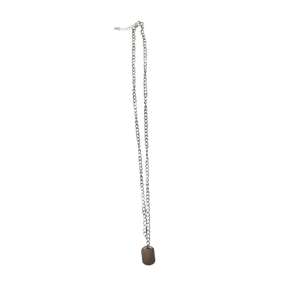 Andrew Christian Dog Tag Necklace in Silver — One Size