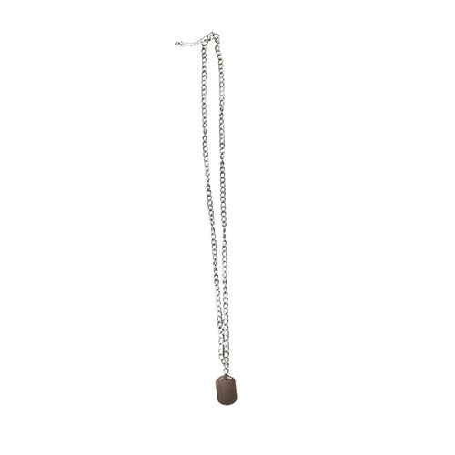 Andrew Christian Dog Tag Necklace in Silver — One Size