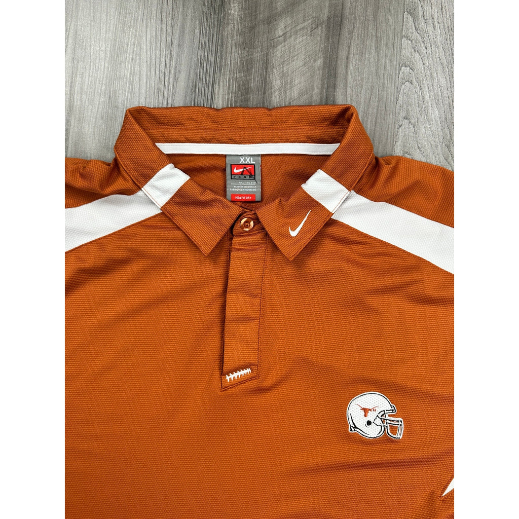 Nike Texas Longhorns Team Fit Dri-FIT Golf Polo in Burnt Orange — Size 2XL // Preowned