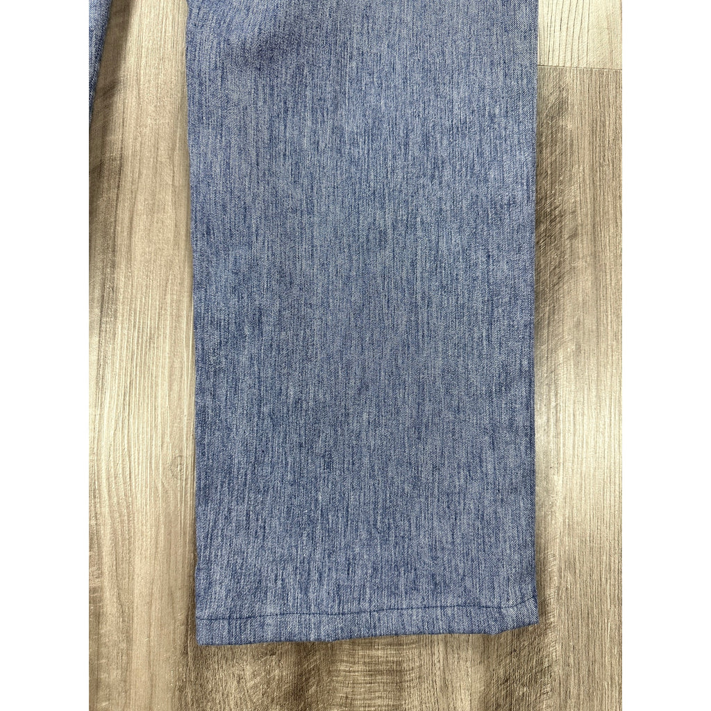Cesare Attolini Chambray Linen Blend Pants in Blue — Size 42 // Preowned