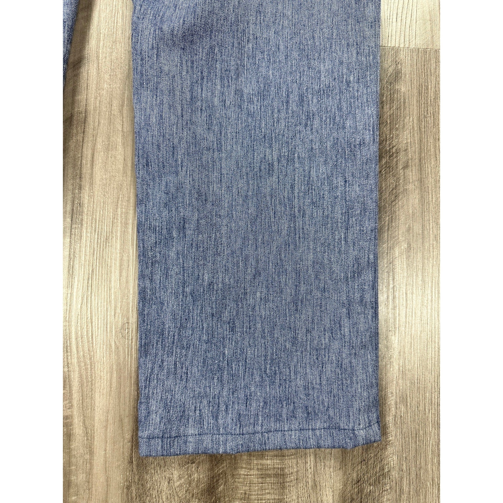 Cesare Attolini Chambray Linen Blend Pants in Blue — Size 42 // Preowned