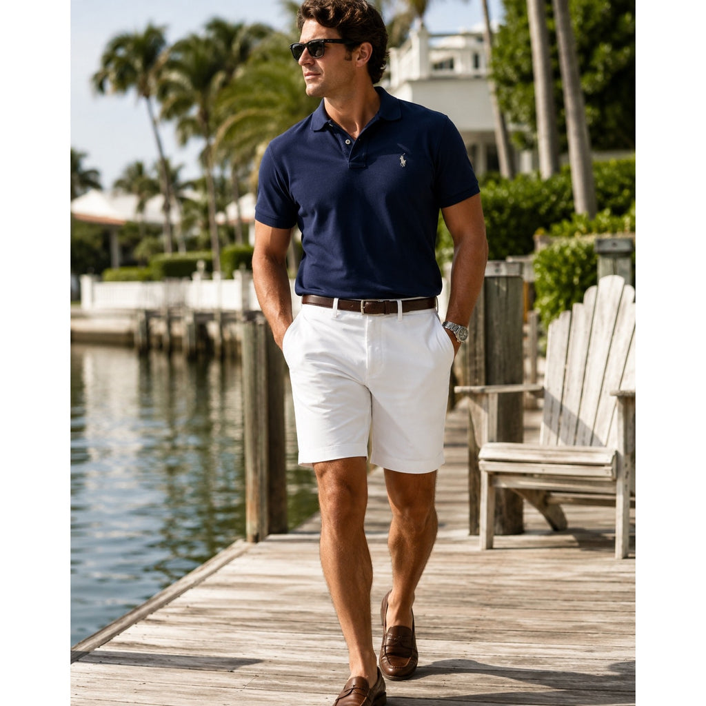 Polo Ralph Lauren Stretch Slim Fit Chino Shorts in White — Size 40