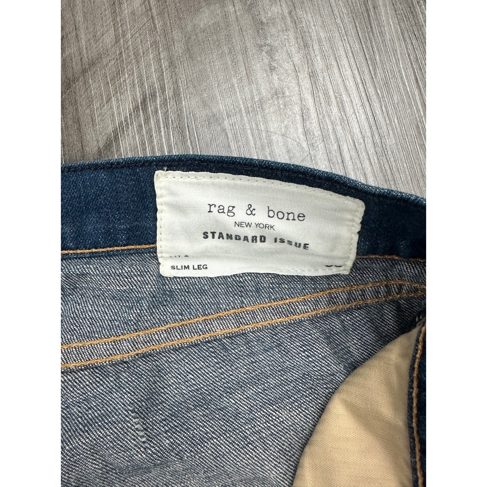 rag and bone x Standard Issue Fit 2 Slim Leg Owen Jean in Owen Blue — Size 38 // Preowned