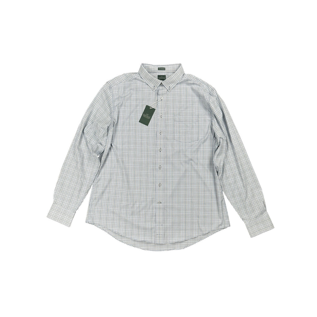 Genteal Club Collection Performance Sport Shirt Long Sleeve Button Down in Ether Plaid — Size XL