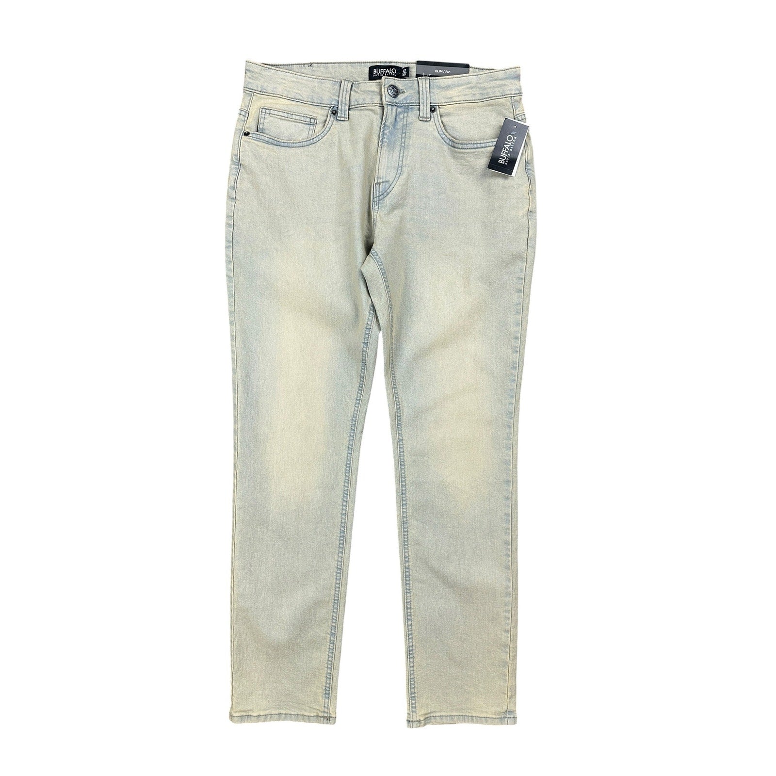 Buffalo David Bitton Ash Slim Stretch Jeans in Dirty and Blasted — Size 32x30
