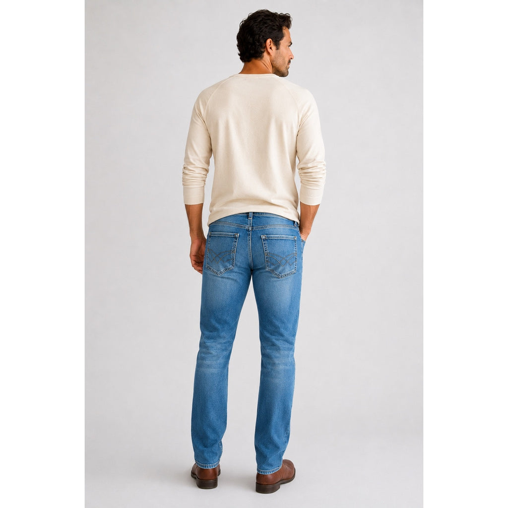 Seven7 Jean Co. Slim Straight Leg Premium Denim Jean in Light Wash — 32x32