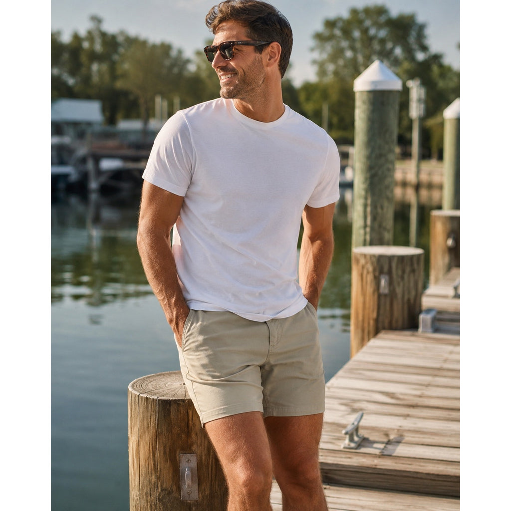 Cove 5" Chino Shorts in Light Khaki — Size 38 // Preowned