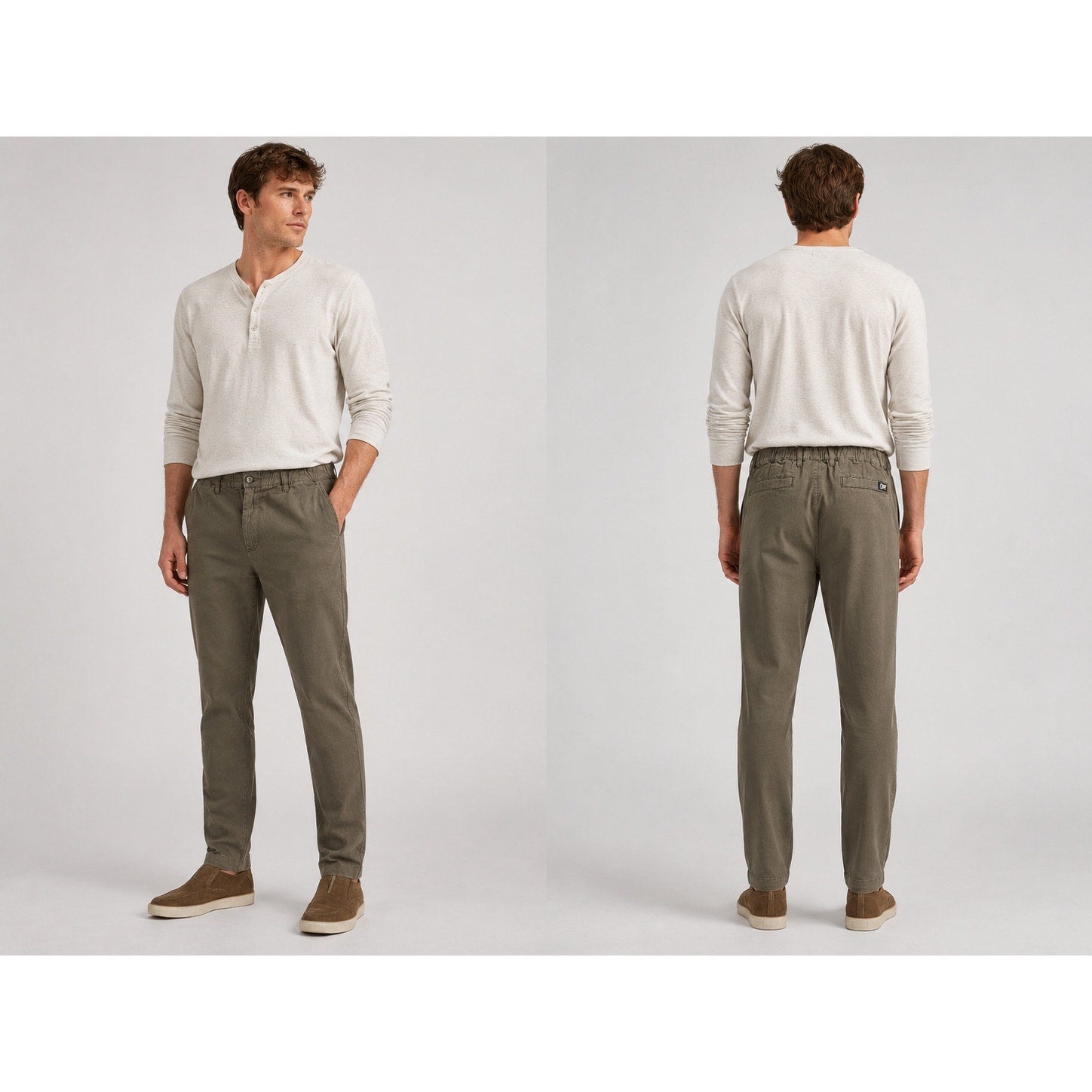Cove Slim Straight Stretch Chino Pants in Brown — Size 34 // Preowned