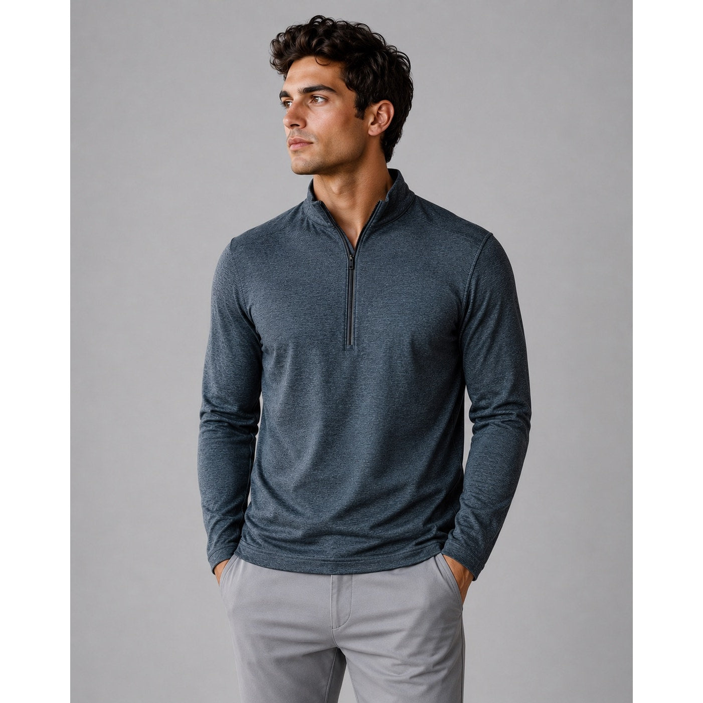 Lululemon Smooth Spacer Quarter Zip Pullover in Heather Dark Teal — Size XL