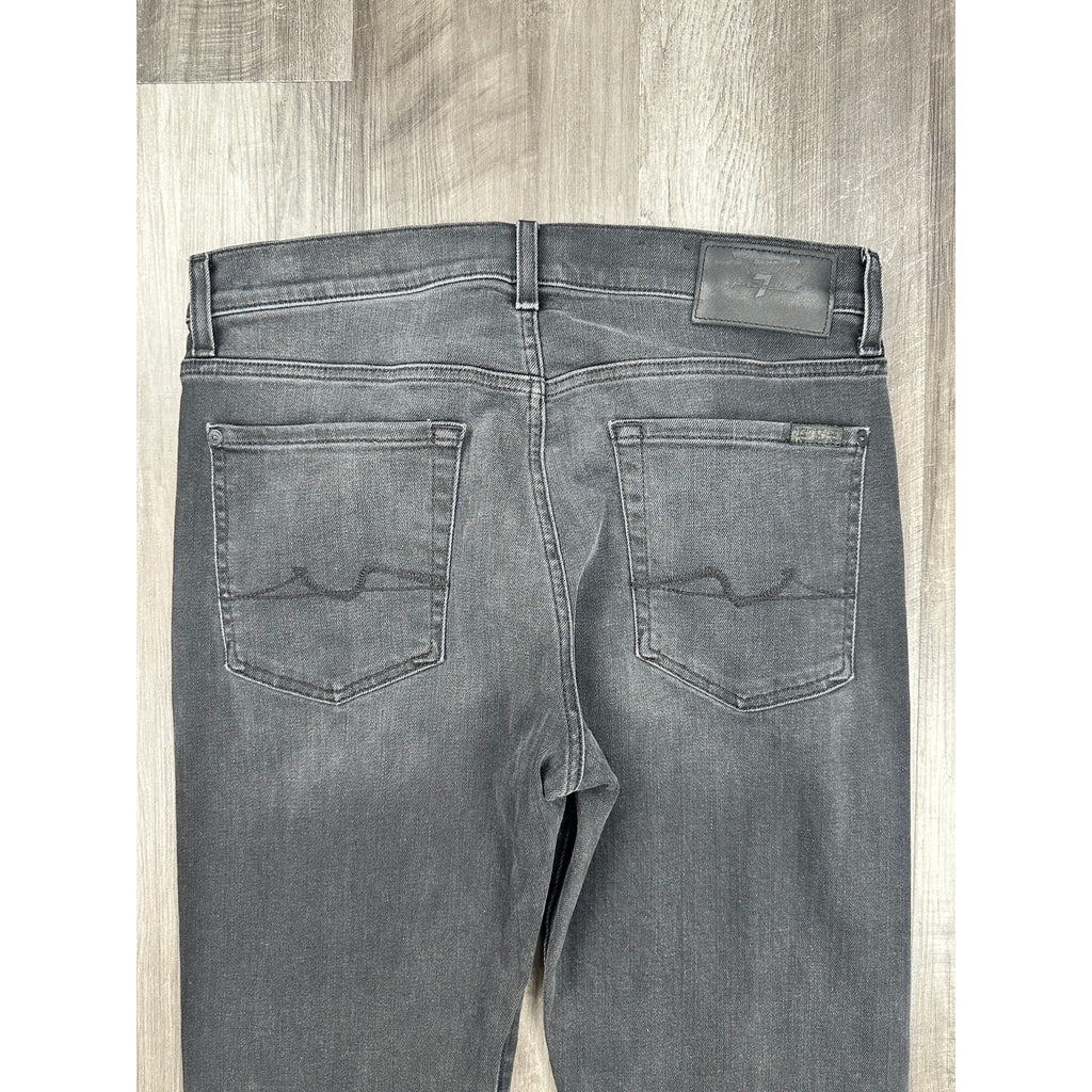 7 For All Mankind Slimmy Straight Leg Jean in Black — Size 33 // Preowned