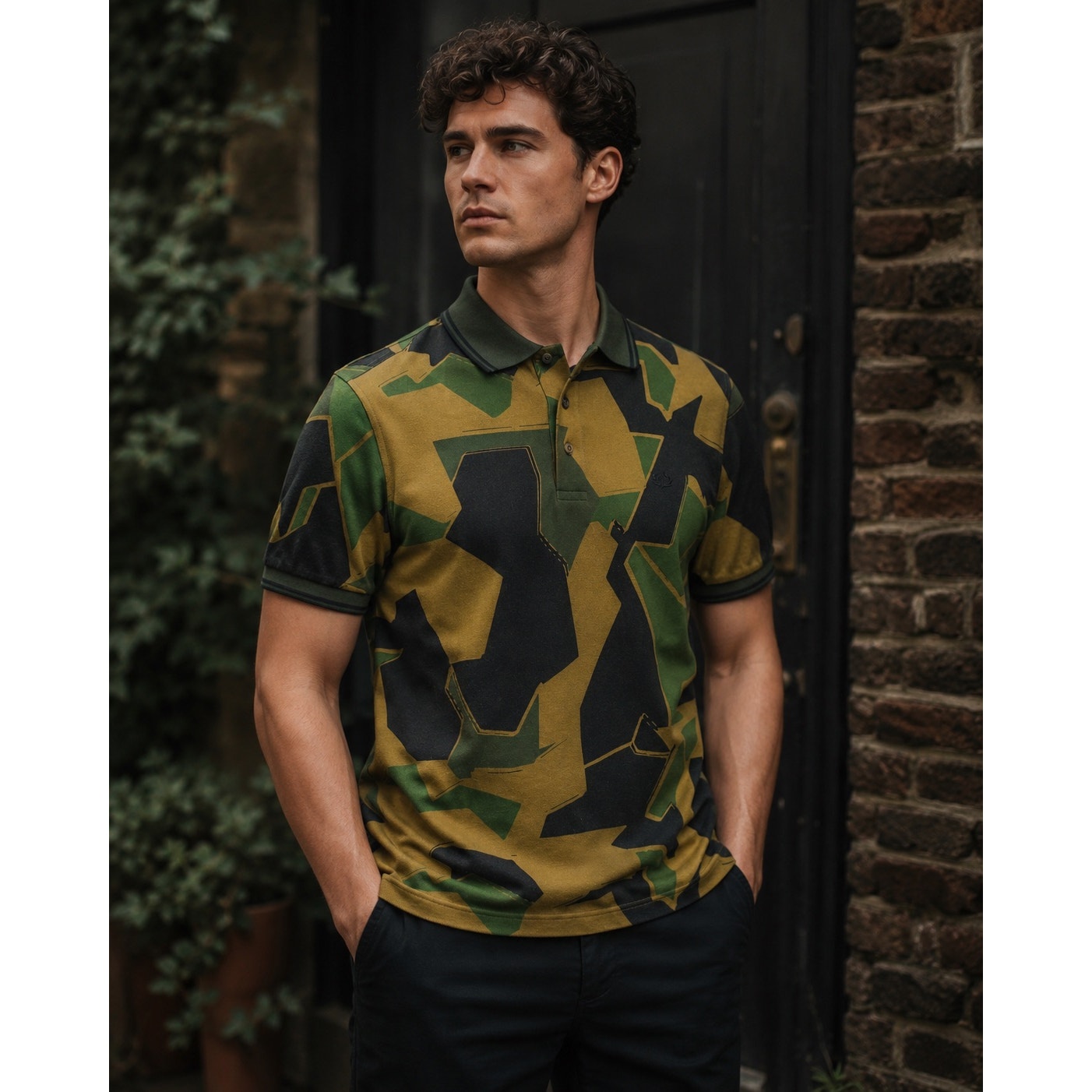 Fred Perry x Arktis Limited Edition Arktis Pique Polo Shirt in Woodland Camo — Size Large