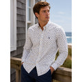 Polo Ralph Lauren Classic Fit Sailboat Anchor AOP Long Sleeve Shirt in White Blue — Size 2XL