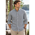 Onward Reserve Tailored Fit Plaid Long Sleeve Button Down in White, Blue, Navy and Dark Tan — Size XL // Preowned
