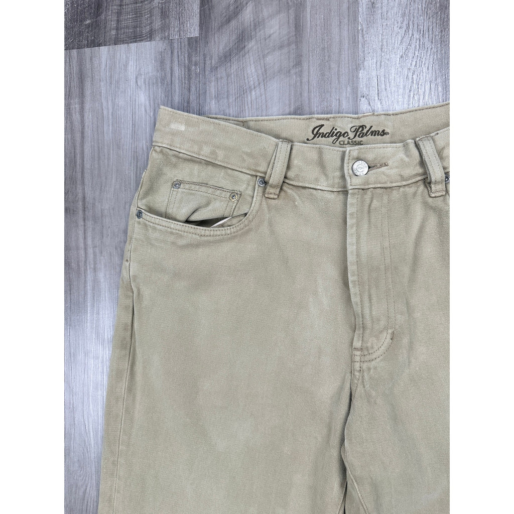 Indigo Palms (by Tommy Bahama) Classic Fit Sueded Brush Twill Cotton Chino Jeans in Tan — Size 35 // Preowned