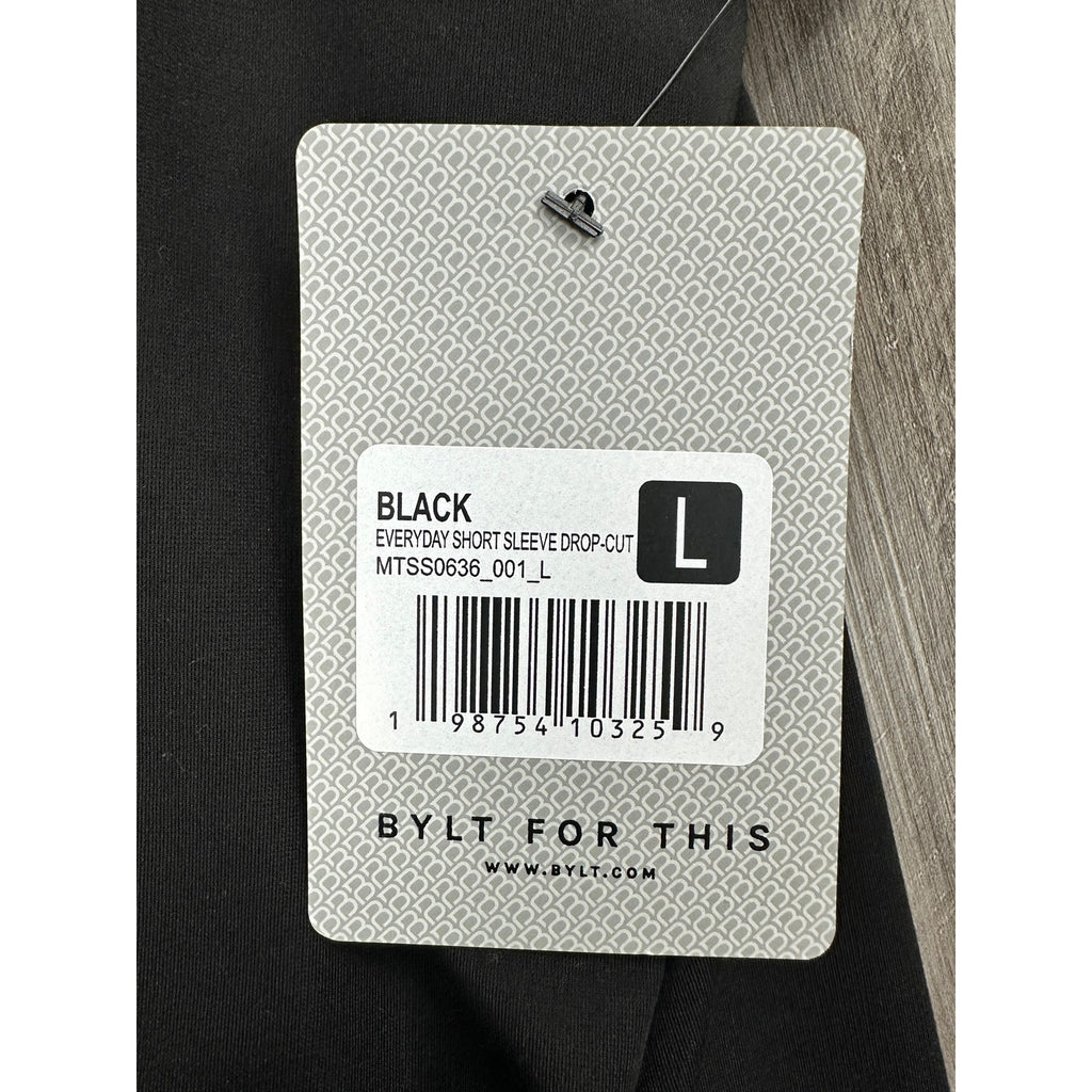 BYLT Everyday Short Sleeve Drop Cut Tee in Black — Size Large
