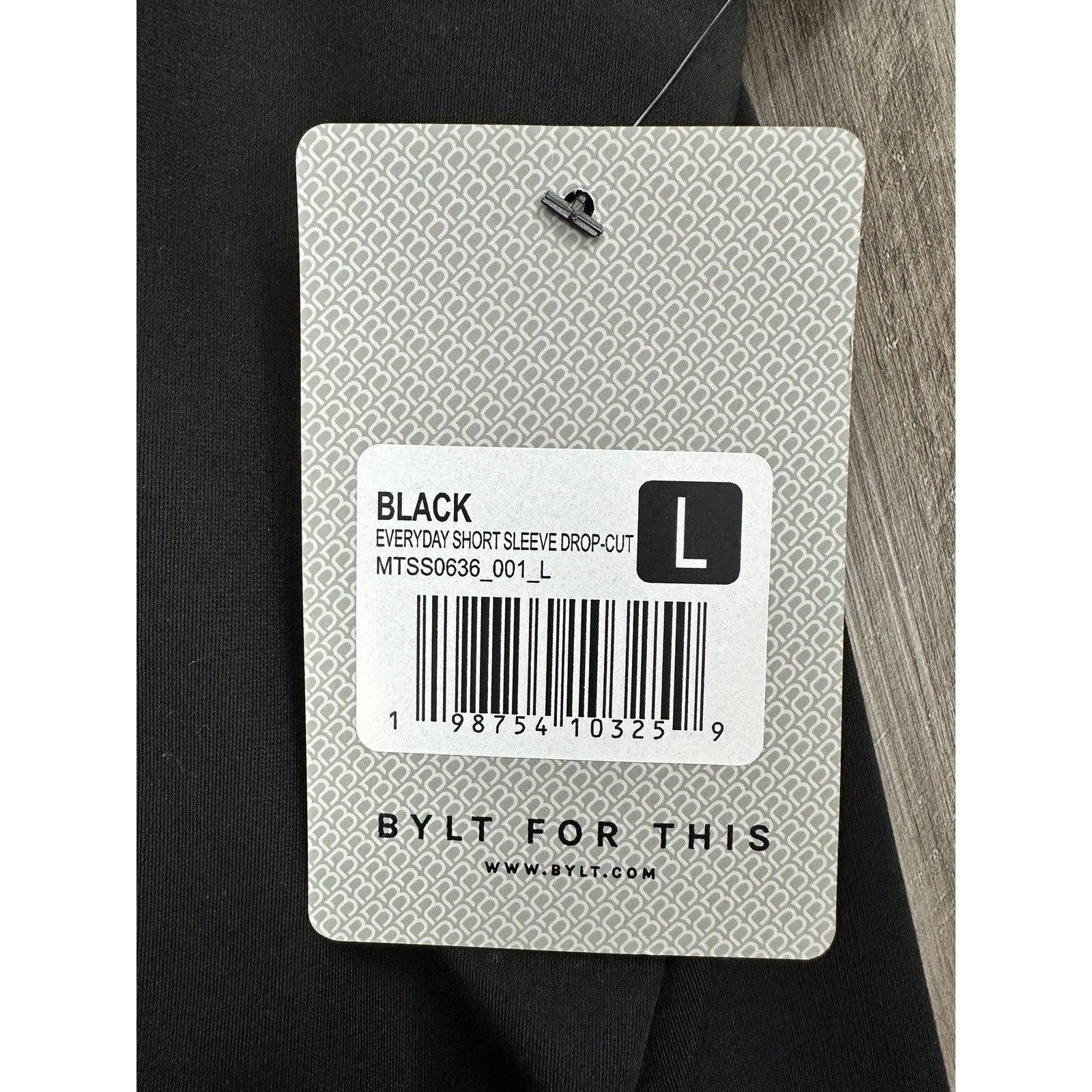 BYLT Everyday Short Sleeve Drop Cut Tee in Black — Size Large