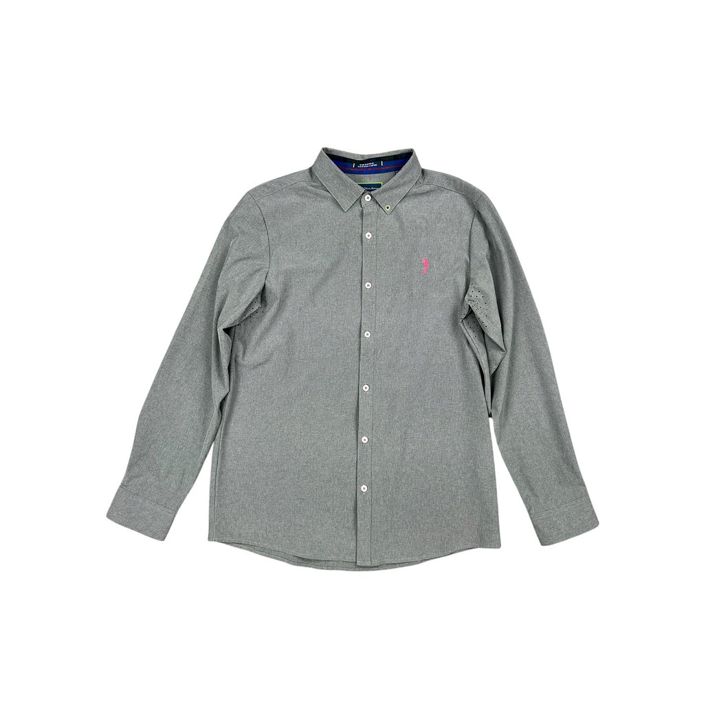 William Murray Performance Golf Long Sleeve Button Down in Gray — Size Small // Preowned