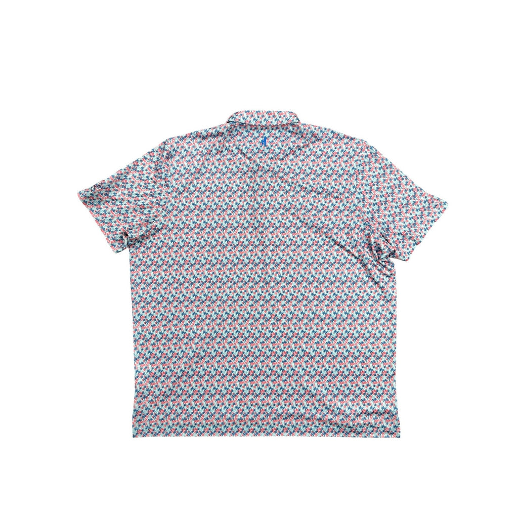 Johnnie-O Royal Palm Performance Golf Polo in Malibu Red with Desert Willow Golf Resort Monogram — Size 2XL // Preowned
