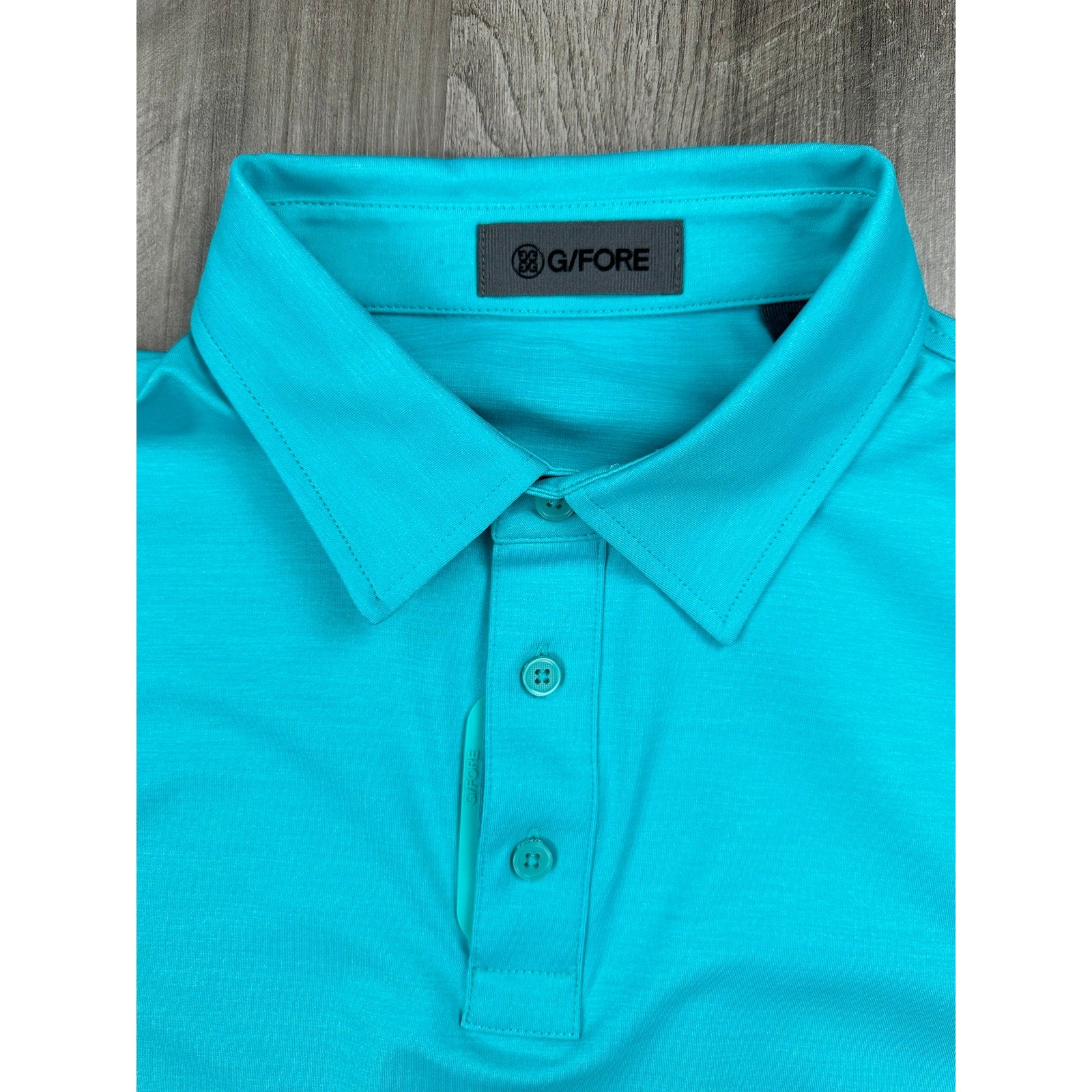 G/FORE Melange Ice Nylon Long Sleeve Polo in Siren Melange — Size Medium