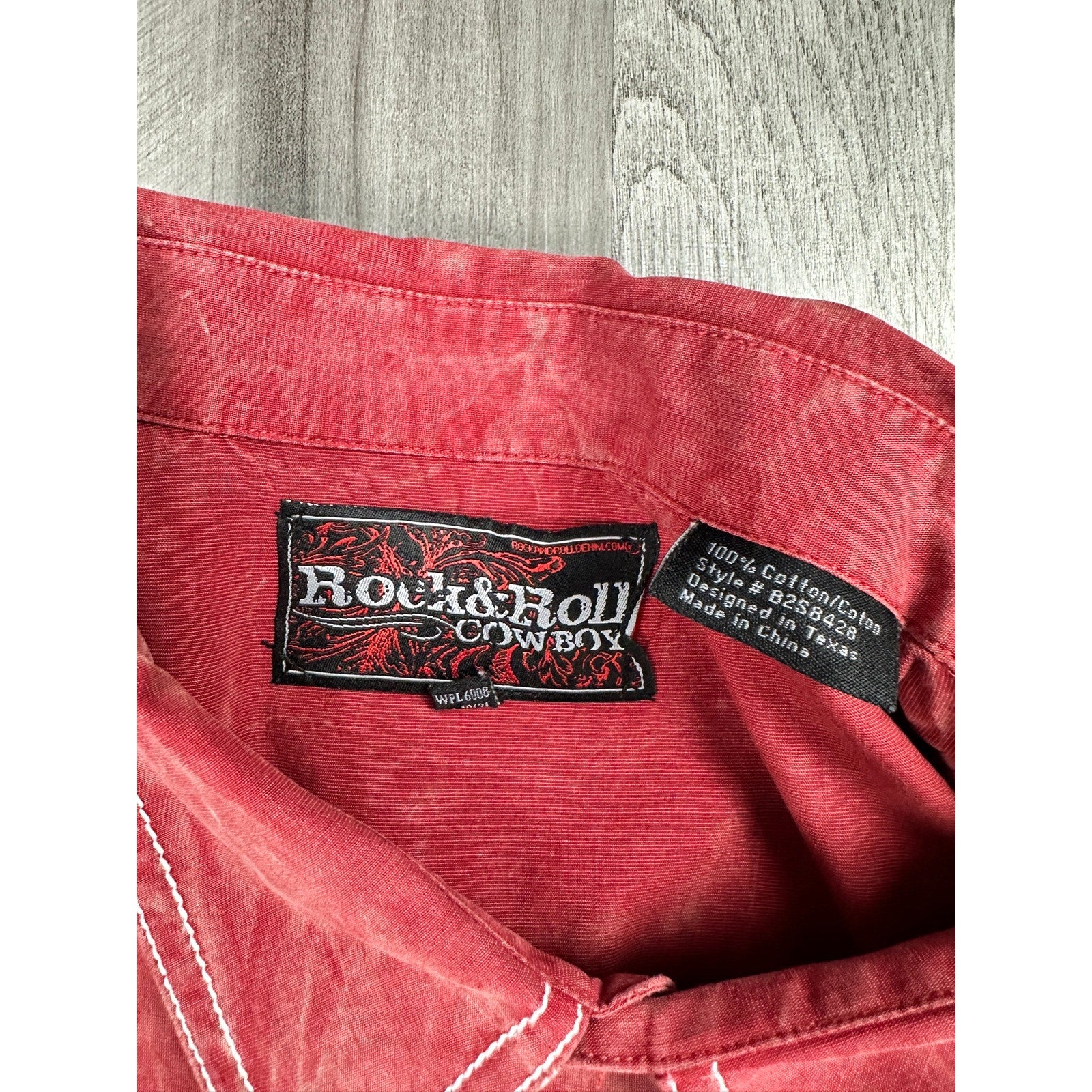 Rock & Roll Cowboy Vintage Washed Long Sleeve Pearl Snap in Brick Red — Size 2XL // Preowned