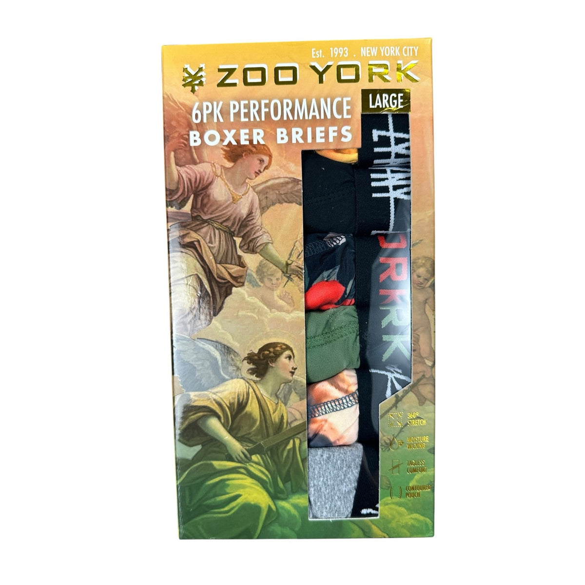 Zoo York Super Soft Brushed Performance Boxer Briefs - 6 Pack — Size Medium