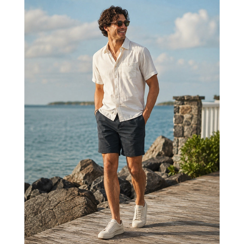 Chubbies The Flat Front Collection Regular Fit 7" Chino Shorts in Shadowstorm Black — Size 32 // Preowned