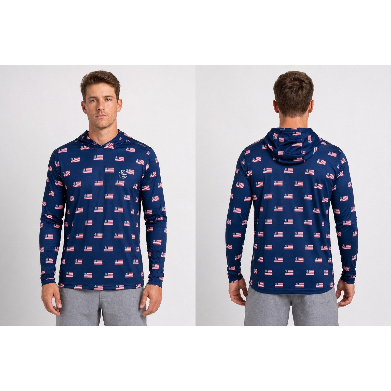 Googan Squad America Ultimate Performance Hoodie in Navy, Red, White — Size Small // Preowned