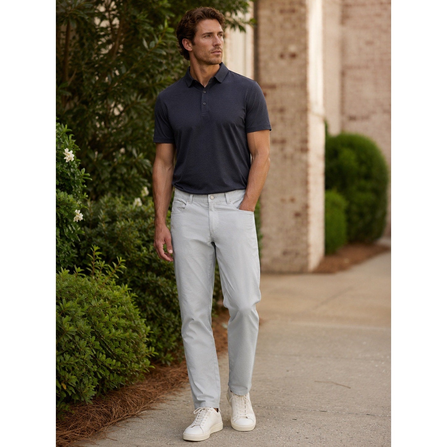 Peter Millar eb66 Performance 5 Pocket Pants in British Grey — Size 33x32 // Preowned