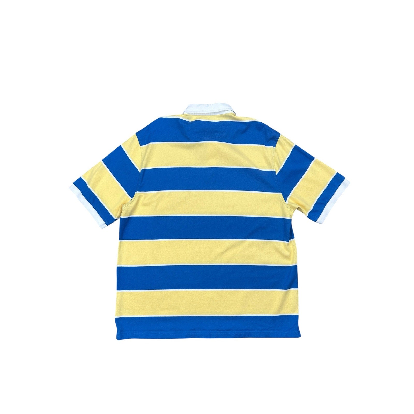 Brooks Brothers 346 Rugby Stripe Polo in Yellow, Blue, White — Size 2XL // Preowned