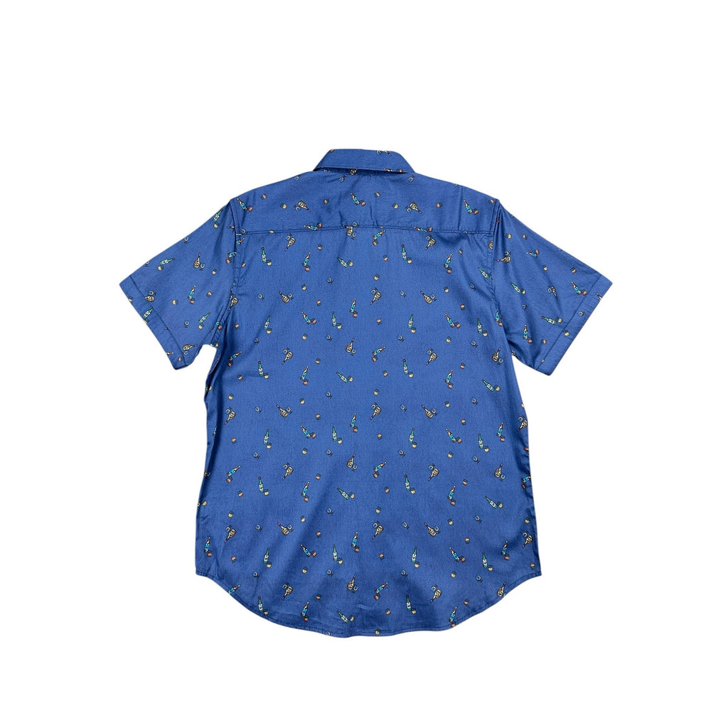 Robert Graham Good-Night Cocktail Classic Fit Short Sleeve Shirt in Navy — Size Medium